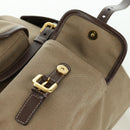 PRADA Backpack Canvas Beige Gold Auth 168350V-21