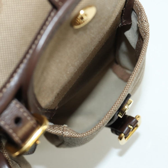 PRADA Backpack Canvas Beige Gold Auth 168350V