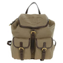 PRADA Backpack Canvas Beige Gold Auth 168350V-13