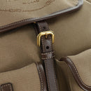 PRADA Backpack Canvas Beige Gold Auth 168350V-24