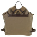 PRADA Backpack Canvas Beige Gold Auth 168350V-2