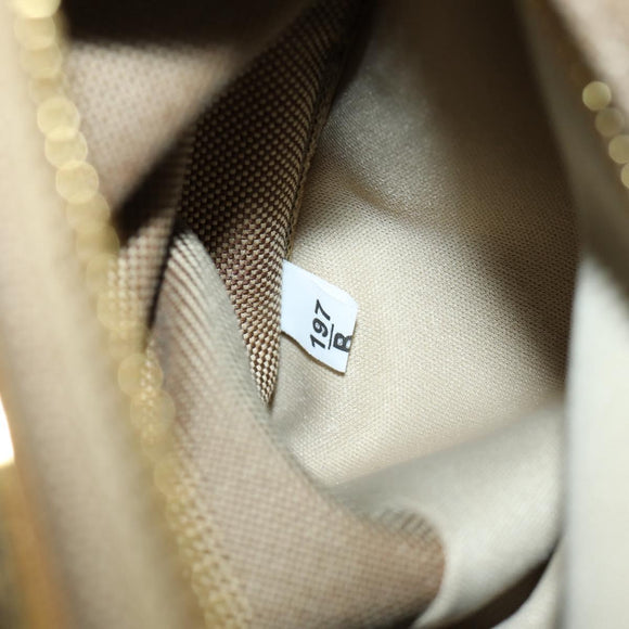 PRADA Backpack Canvas Beige Gold Auth 168350V