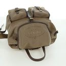 PRADA Backpack Canvas Beige Gold Auth 168350V-6