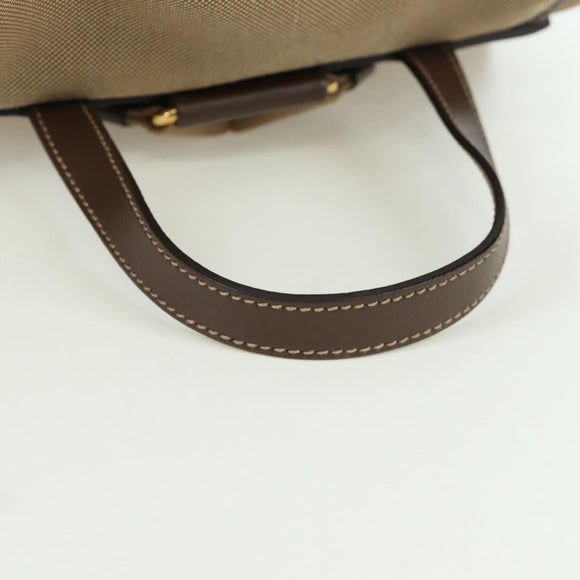 PRADA Backpack Canvas Beige Gold Auth 168350V
