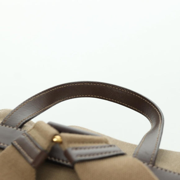 PRADA Backpack Canvas Beige Gold Auth 168350V