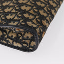 Christian Dior Trotter Canvas Shoulder Bag Navy Gold Auth 168354-14