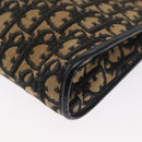 Christian Dior Trotter Canvas Shoulder Bag Navy Gold Auth 168354-15