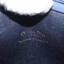 Christian Dior Trotter Canvas Shoulder Bag Navy Gold Auth 168354-18