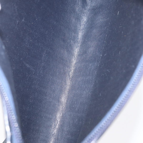 Christian Dior Trotter Canvas Shoulder Bag Navy Gold Auth 168354