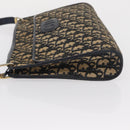 Christian Dior Trotter Canvas Shoulder Bag Navy Gold Auth 168354-6