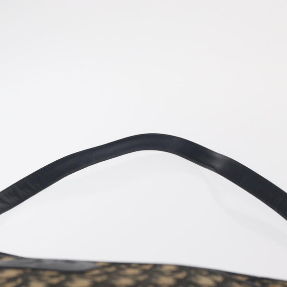 Christian Dior Trotter Canvas Shoulder Bag Navy Gold Auth 168354