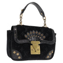 LOUIS VUITTON Monogram Velours Irvine Hand Bag Black M92733 LV Auth 168356SAV-1