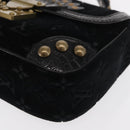 LOUIS VUITTON Monogram Velours Irvine Hand Bag Black M92733 LV Auth 168356SAV-11