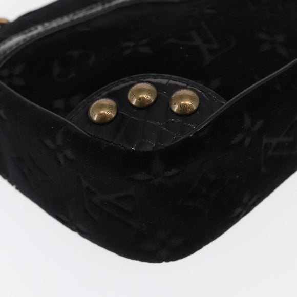 LOUIS VUITTON Monogram Velours Irvine Hand Bag Black M92733 LV Auth 168356SAV