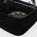 LOUIS VUITTON Monogram Velours Irvine Hand Bag Black M92733 LV Auth 168356SAV-13