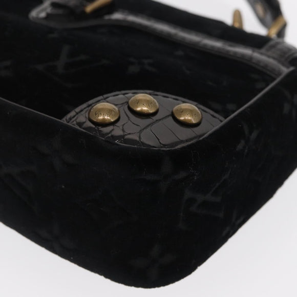 LOUIS VUITTON Monogram Velours Irvine Hand Bag Black M92733 LV Auth 168356SAV