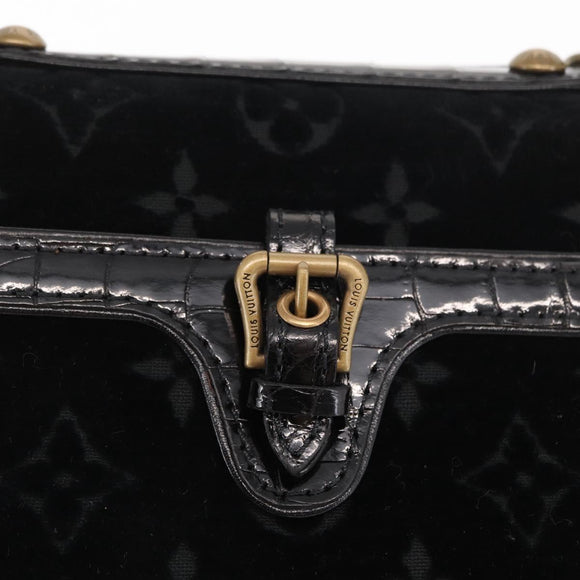 LOUIS VUITTON Monogram Velours Irvine Handtasche Schwarz M92733 LV Auth 168356SAV