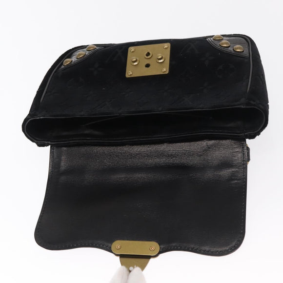 LOUIS VUITTON Monogram Velours Irvine Hand Bag Black M92733 LV Auth 168356SAV