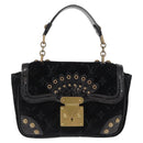 LOUIS VUITTON Monogram Velours Irvine Hand Bag Black M92733 LV Auth 168356SAV-2