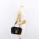 LOUIS VUITTON Monogram Velours Irvine Hand Bag Black M92733 LV Auth 168356SAV-25