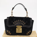 LOUIS VUITTON Monogram Velours Irvine Hand Bag Black M92733 LV Auth 168356SAV-26