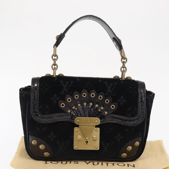 LOUIS VUITTON Monogram Velours Irvine Handtasche Schwarz M92733 LV Auth 168356SAV