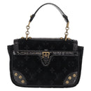 LOUIS VUITTON Monogram Velours Irvine Hand Bag Black M92733 LV Auth 168356SAV-3
