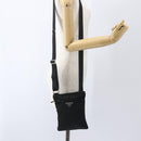 PRADA Shoulder Bag Nylon Black Silver Auth 168360-23