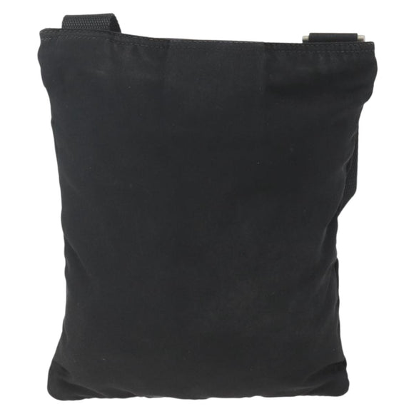 PRADA Shoulder Bag Nylon Black Silver Auth 168360
