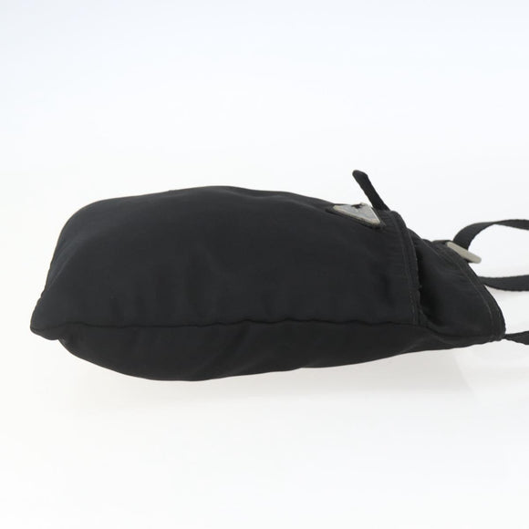 PRADA Shoulder Bag Nylon Black Silver Auth 168360