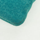 CELINE C Macadam Canvas Shoulder Bag Suede Leather Turquoise Blue Auth 168361V-13