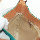 CELINE C Macadam Canvas Shoulder Bag Suede Leather Turquoise Blue Auth 168361V-17