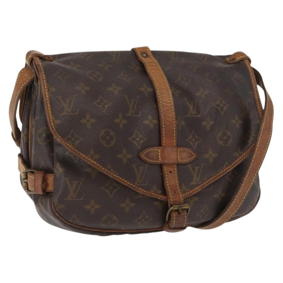LOUIS VUITTON Monogram Saumur 30 Shoulder Bag M42256 LV Auth 168363