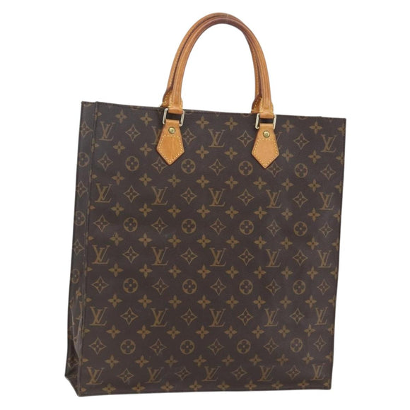 LOUIS VUITTON Monogram Sac Plat Hand Bag M51140 LV Auth 168365
