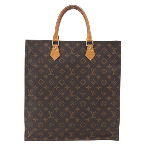 LOUIS VUITTON Monogram Sac Plat Hand Bag M51140 LV Auth 168365