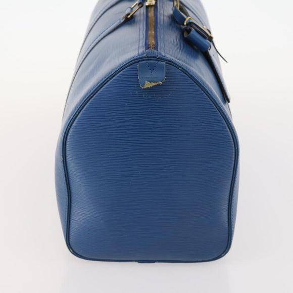 LOUIS VUITTON Epi Keepall 45 Boston Bag Blue M42975 LV Auth 168373