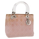 Christian Dior Lady Dior Canage Hand Bag Nylon Pink Silver Auth 168374-1