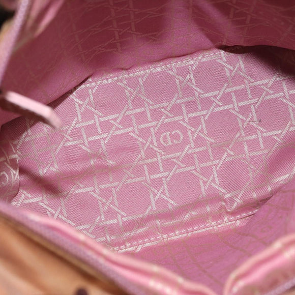 Christian Dior Lady Dior Canage Hand Bag Nylon Pink Silver Auth 168374