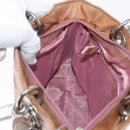 Christian Dior Lady Dior Canage Hand Bag Nylon Pink Silver Auth 168374-19