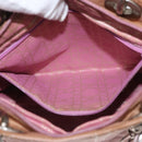 Christian Dior Lady Dior Canage Hand Bag Nylon Pink Silver Auth 168374-21