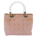 Christian Dior Lady Dior Canage Hand Bag Nylon Pink Silver Auth 168374-2