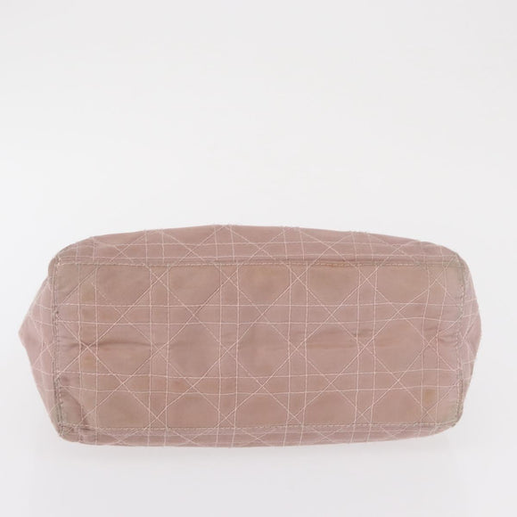 Christian Dior Lady Dior Canage Hand Bag Nylon Pink Silver Auth 168374