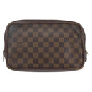 LOUIS VUITTON Damier Ebene Trousse Toilette 25 Clutch Bag N47624 LV Auth 168375-2