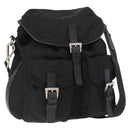 PRADA Shoulder Bag Nylon Black Silver Auth 168377-1