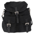 PRADA Shoulder Bag Nylon Black Silver Auth 168377-13