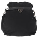 PRADA Shoulder Bag Nylon Black Silver Auth 168377-2