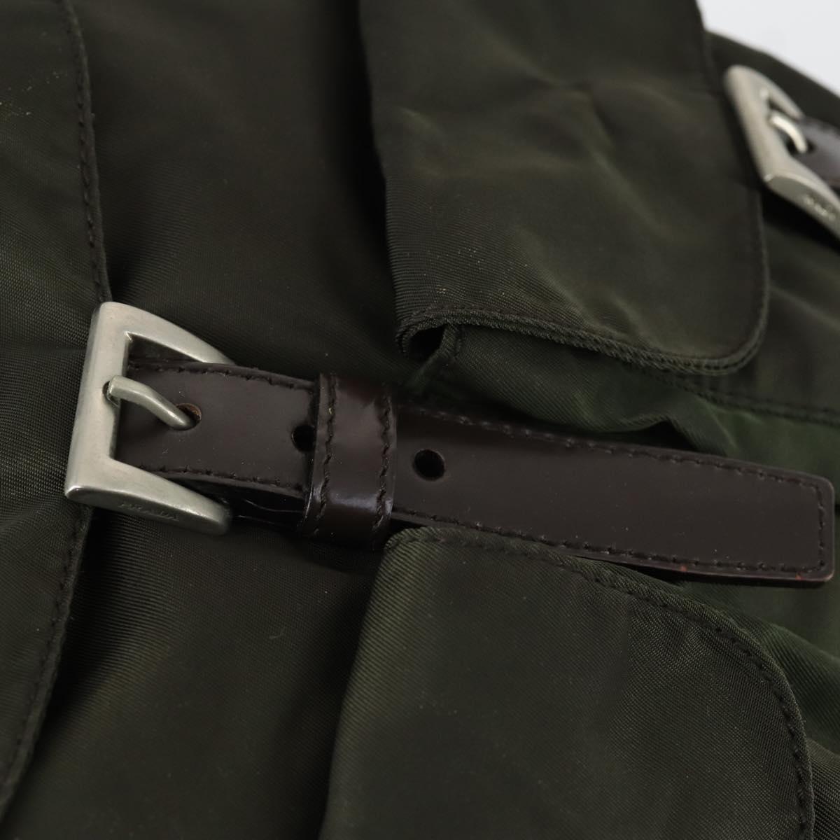 PRADA Backpack Nylon Khaki Silver Auth 168379 | Brand Street  display picture 2