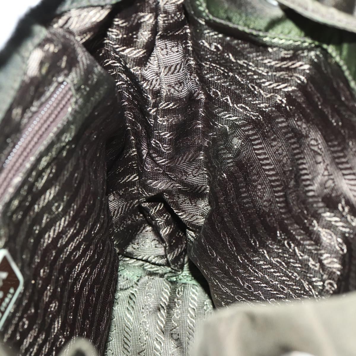 PRADA Backpack Nylon Khaki Silver Auth 168379 | Brand Street 