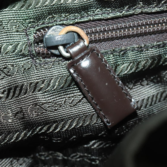 PRADA Backpack Nylon Khaki Silver Auth 168379