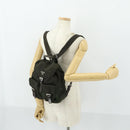 PRADA Backpack Nylon Khaki Silver Auth 168379-30